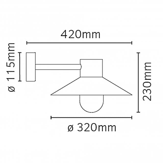 Lund Wall Lantern Galvanised Clear
