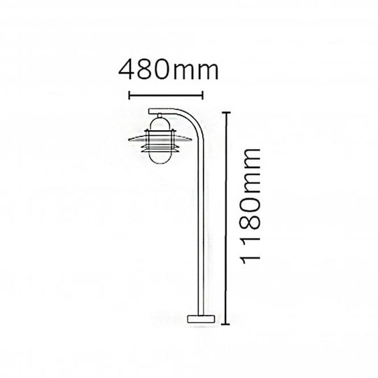 Oslo Pillar Lantern Black Clear