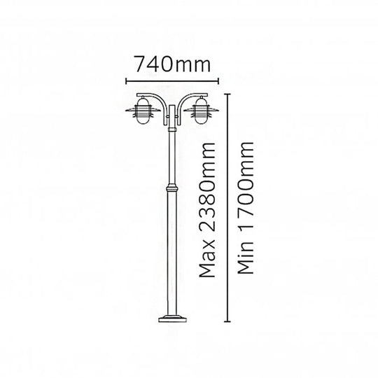 Oslo Twin Post Black Clear