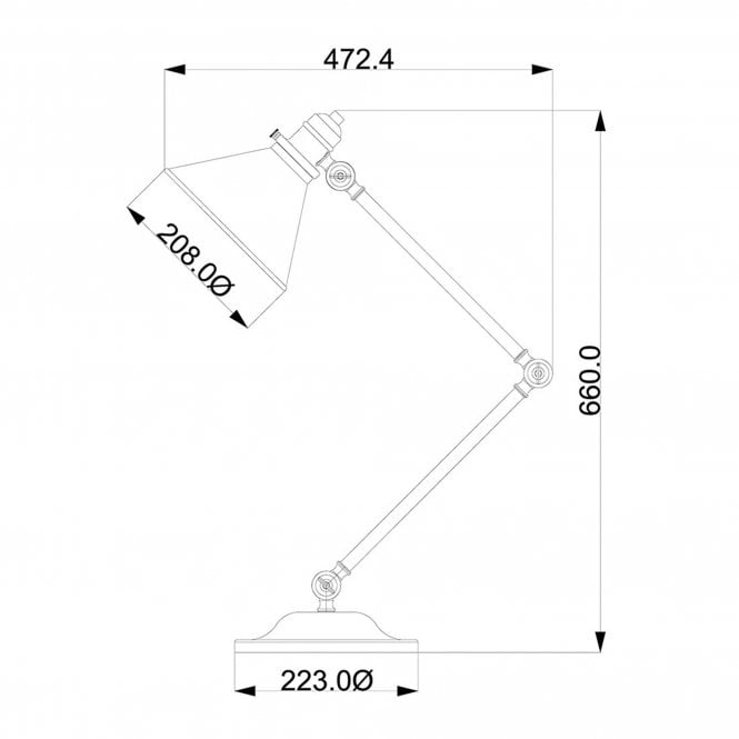 Provence adjustable Table Lamp in a Aged Brass finish