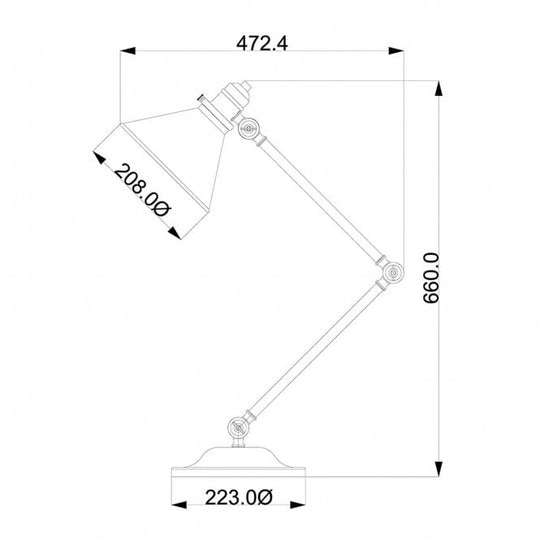 Provence adjustable Table Lamp in a Polished Nickel finish