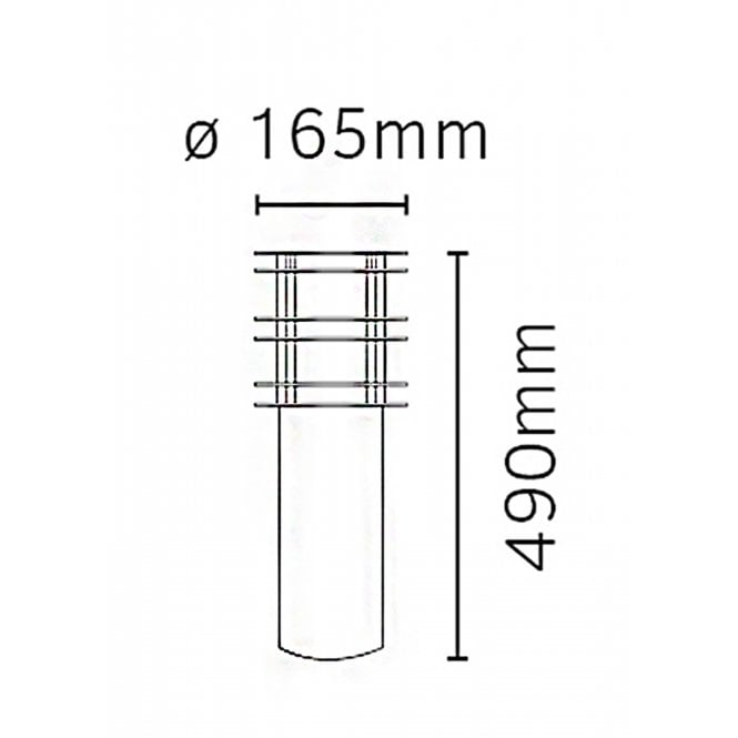 Stockholm Medium Bollard E27 Black