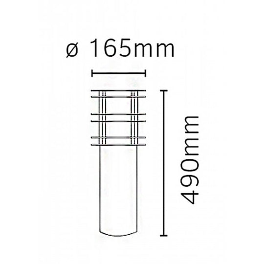 Stockholm Medium Bollard E27 Black
