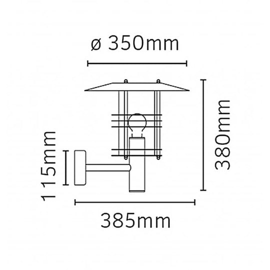 Stockholm Wall Lantern Grande Galvanised