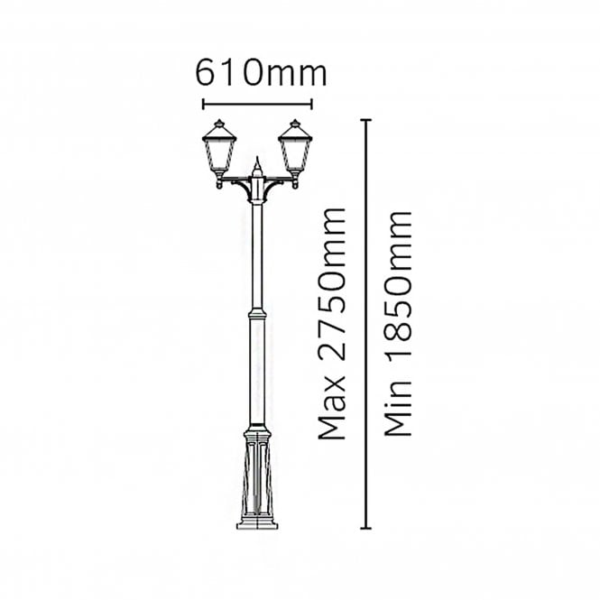 Turin Twin Post Black