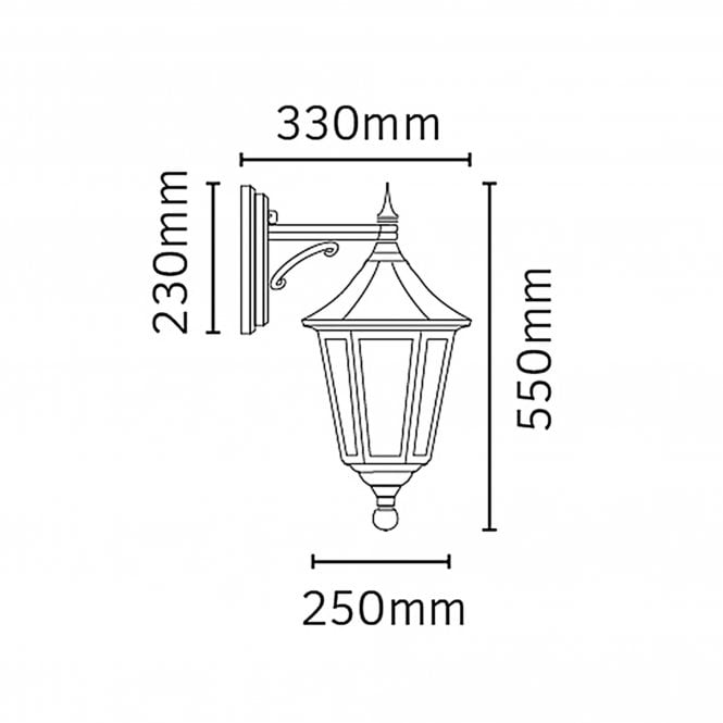 Valencia Down Lantern Black