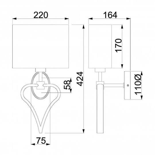 Falmouth 2 Light Bathroom Wall Light In French Gold Finish