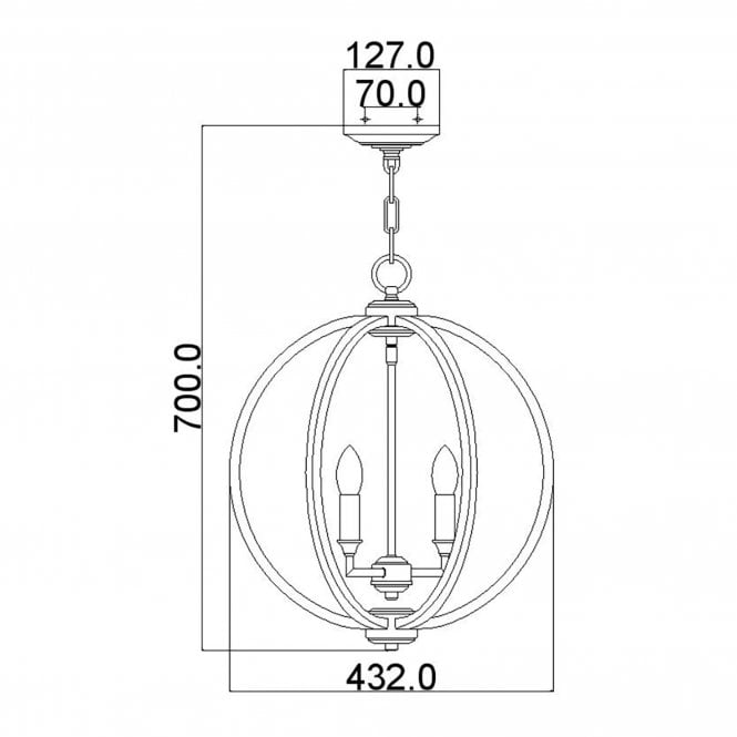Corinne 3 Light Medium Pendant In Polished Nickel Finish