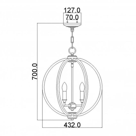 Corinne 3 Light Medium Pendant In Polished Nickel Finish