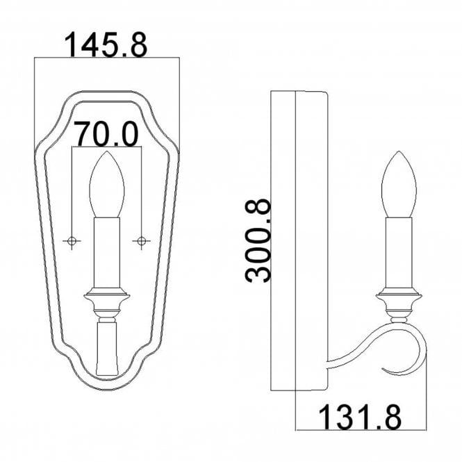 Dewitt 1 Light Wall Light In Sunrise Silver Finish