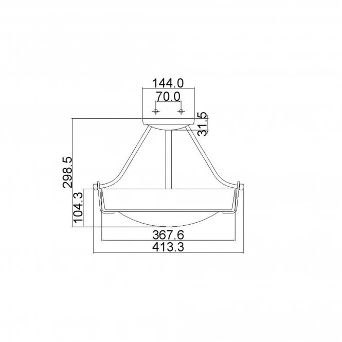 Hathaway 3 Light Small Semi-Flush  In Antique Nickel Finish