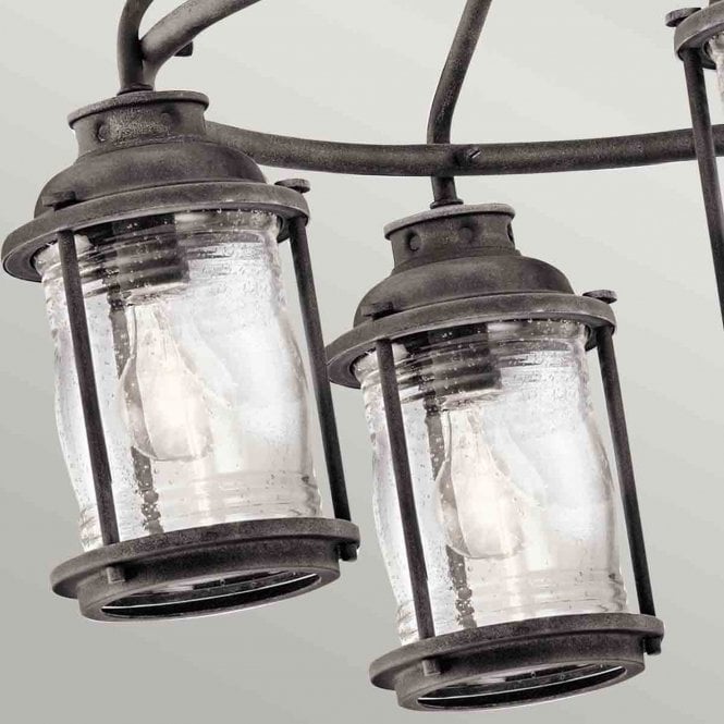 Ashland Bay 5 Light Outdoor Chandelier  In Weathered Zinc Finish