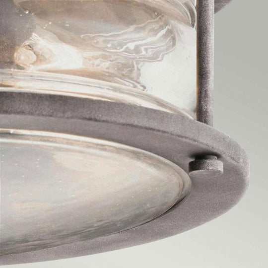 Ashland Bay 2 Light Outdoor Ceiling Flush In Weathered Zinc Finish