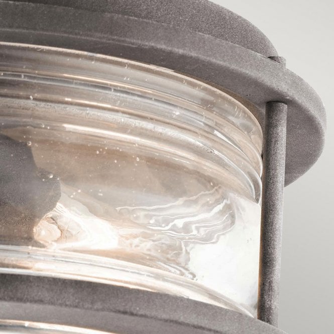 Ashland Bay 2 Light Outdoor Ceiling Flush In Weathered Zinc Finish