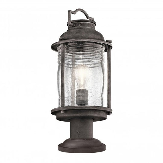 Ashland Bay 1 Light Medium Pedestal Lantern In Weathered Zinc Finish