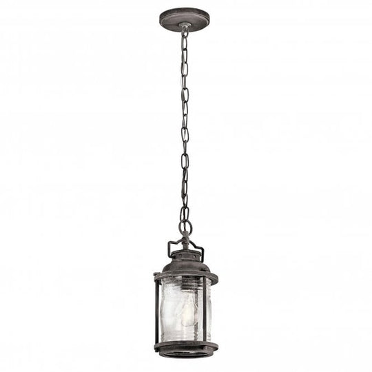 Ashland Bay 1 Light Small Chain Lantern In Weathered Zinc Finish