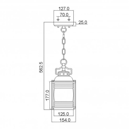 Ashland Bay 1 Light Small Chain Lantern In Weathered Zinc Finish
