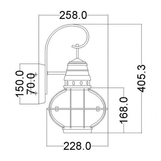 Bridge Point 1 Light Medium Wall Lantern In Weathered Zinc Finish