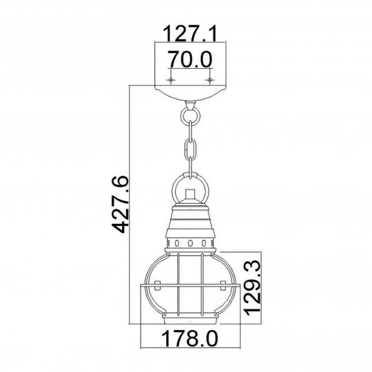 Bridge Point 1 Light Small Chain Lantern In Weathered Zinc Finish