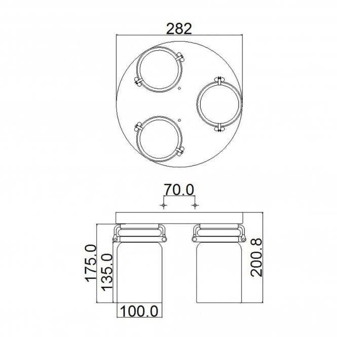 Brinley 3 Light Three Flush Mount  In Brushed Nickel Finish