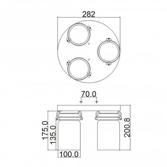Brinley 3 Light Three Flush Mount  In Brushed Nickel Finish