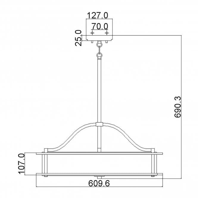 Emory 4 Light Chandelier/Semi Flush  In Classic Pewter Finish