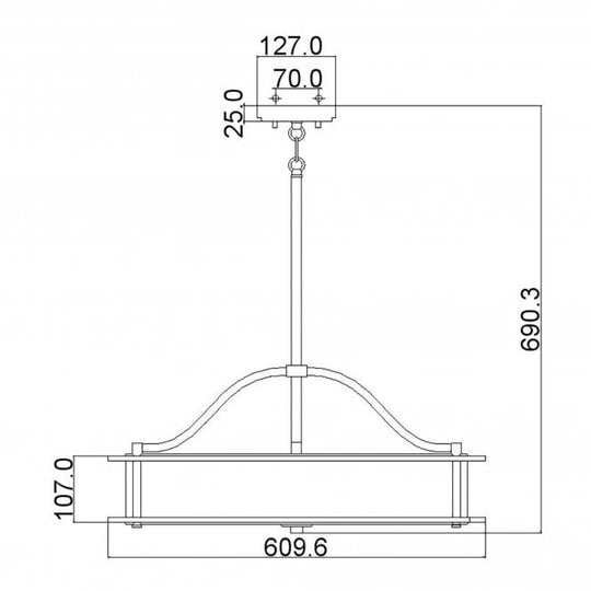 Emory 4 Light Chandelier/Semi Flush  In Classic Pewter Finish