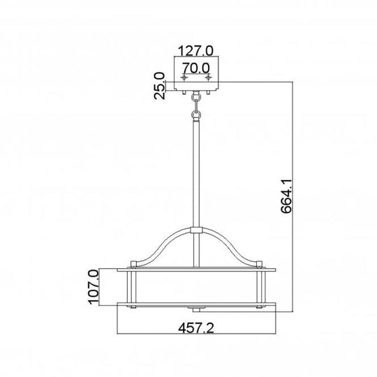 Emory 3 Light Pendant/Semi Flush  In Classic Pewter Finish