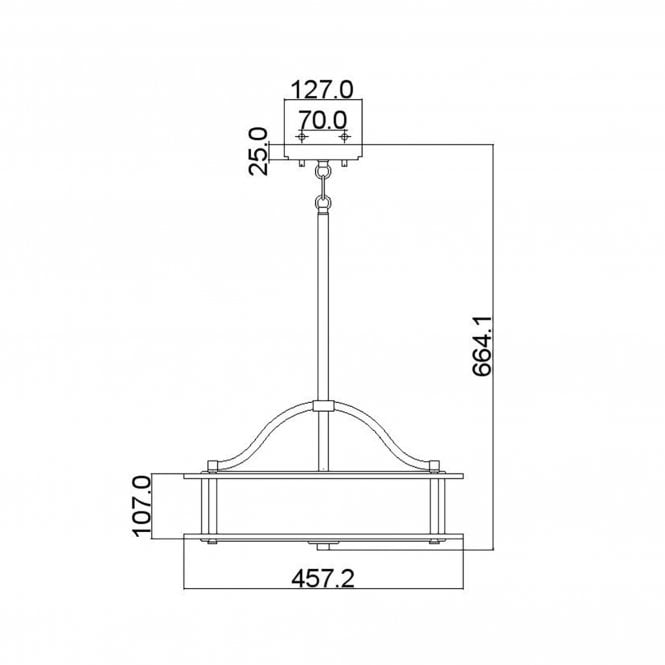 Emory 3 Light Pendant/Semi Flush  In Classic Pewter Finish
