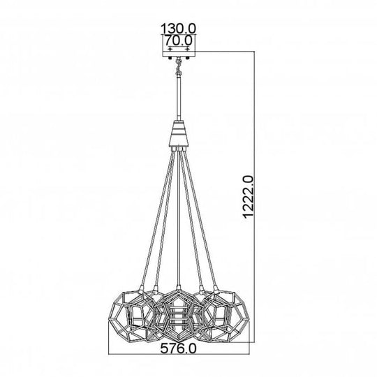 Rocklyn 6 Light Chandelier In Raw Steel Finish