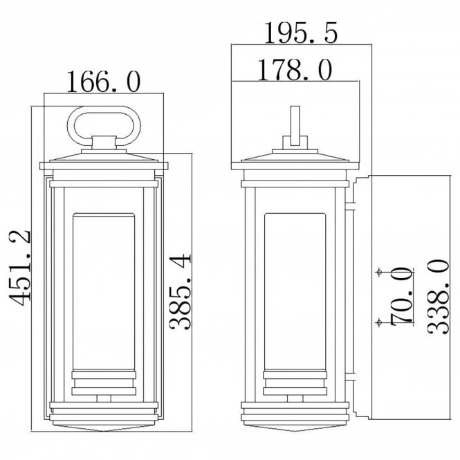 South Hope 1 Light Medium Wall Lantern  In Rubbed Bronze Finish