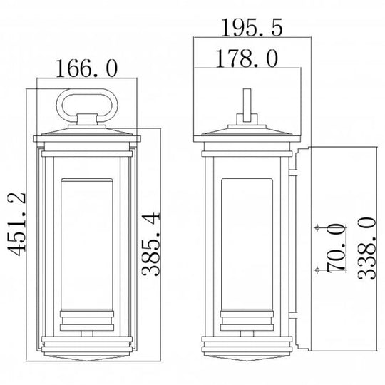 South Hope 1 Light Medium Wall Lantern  In Rubbed Bronze Finish