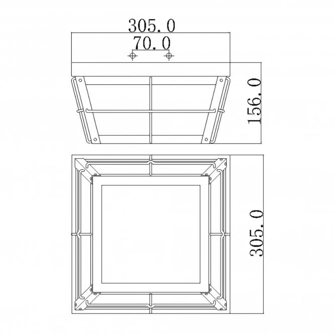 Cortland 2 Light Outdoor Flush Mount In Imperial Bronze Finish