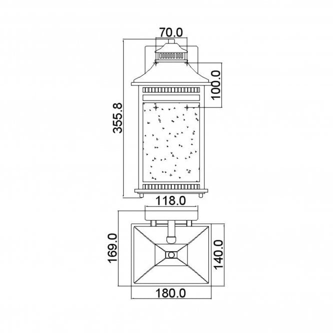 Livingston 2 Light Medium Wall Lantern In Imperial Bronze Finish