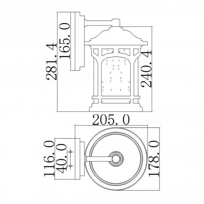 Marblehead 1 Light Small Wall Lantern In Palladian Bronze Finish