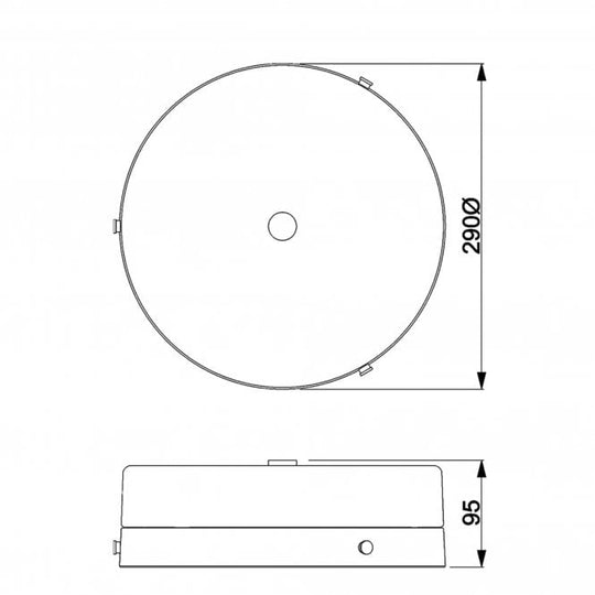Tamar 1 Light Large Bathroom Flush In Polished Chrome Finish