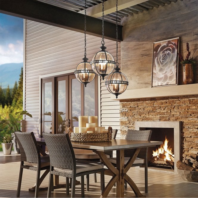 Halleron 3 Light Pedestal Lantern Londonderry