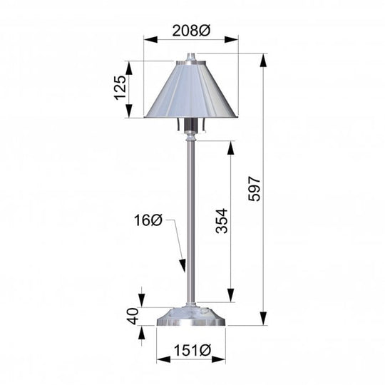 Provence 1 Light Stick Lamp - Polished Nickel