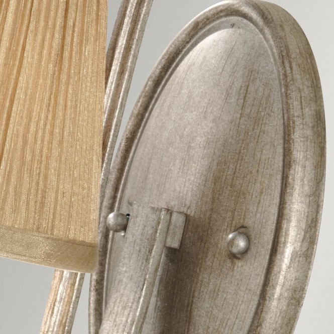 Abbey Wall Light in a silver sand finish