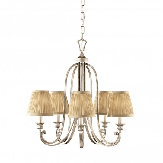 Abbey 5 light Chandelier with silver sand finish