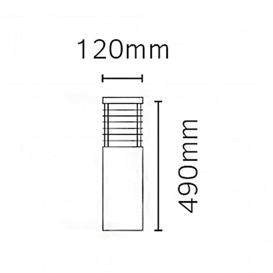 Halmstad Medium Bollard E27 Black