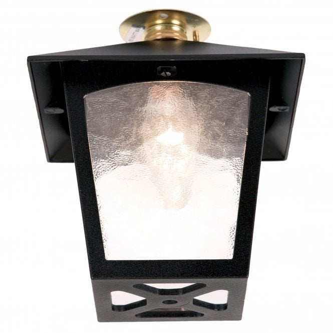 York 1 Light Flush Porch Lantern Black