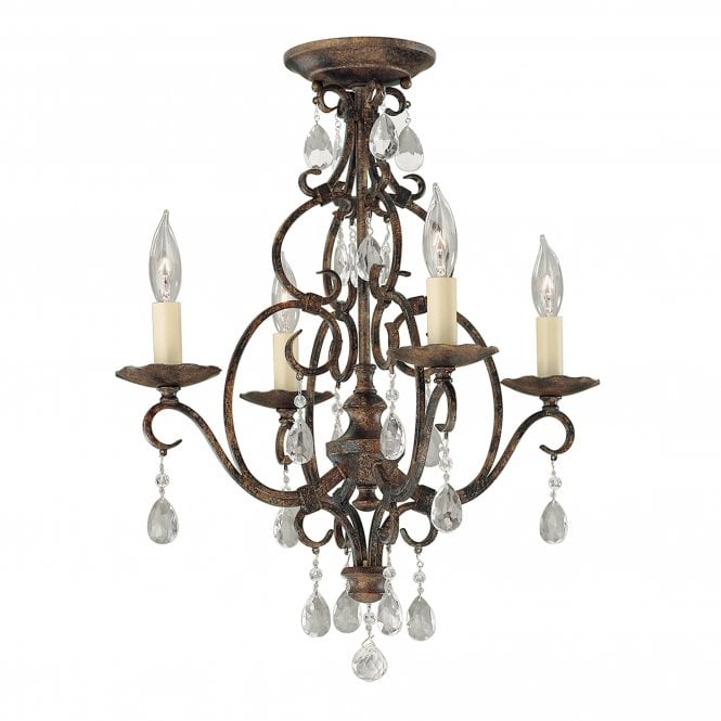 Chateau 4 Light Chandelier Mocha Bronze