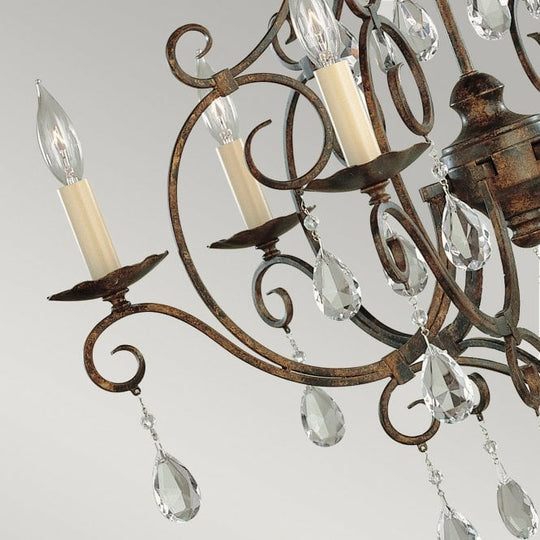 Chateau 6 Light Chandelier Mocha Bronze