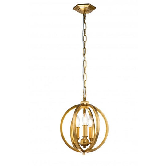 Corinne 3 Light Small Pendant Burnished Brass