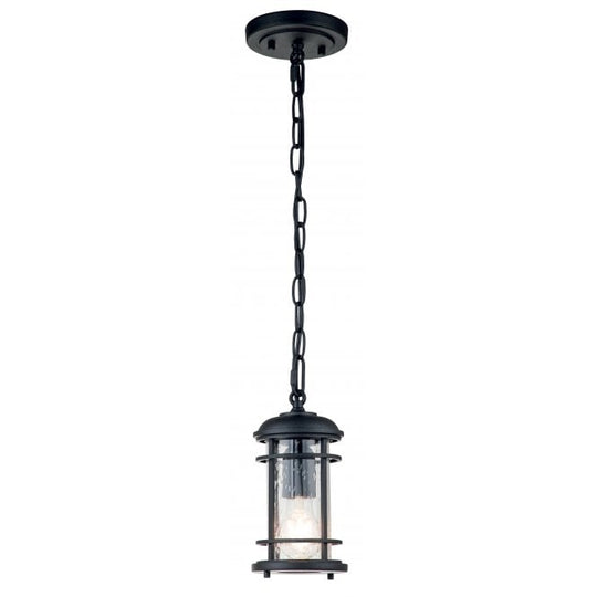 Lighthouse 1 Light Small Chain Lantern Textured Black