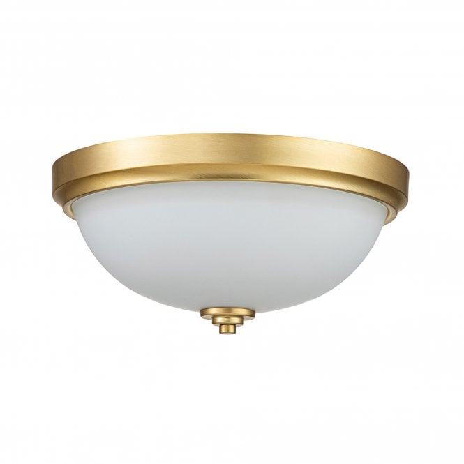 Malibu 2 Light Flush Mount Brushed Brass