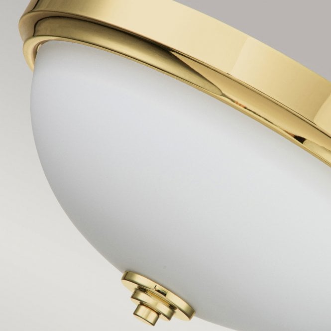 Malibu 2 Light Flush Mount Polished Gold or Brass