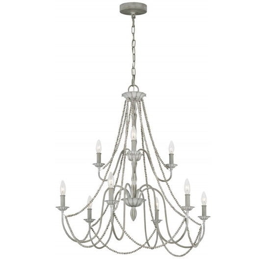 Maryville 9 Light Chandelier Washed Grey