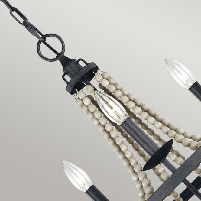 Nori 3 Light Chandelier Dark Weathered Zinc with Driftwood Grey